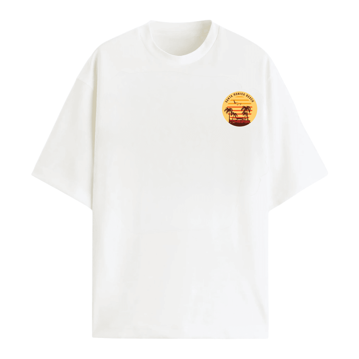 Santa Monica Dreamin': Klasik Araba Sörf Oversize T-Shirt