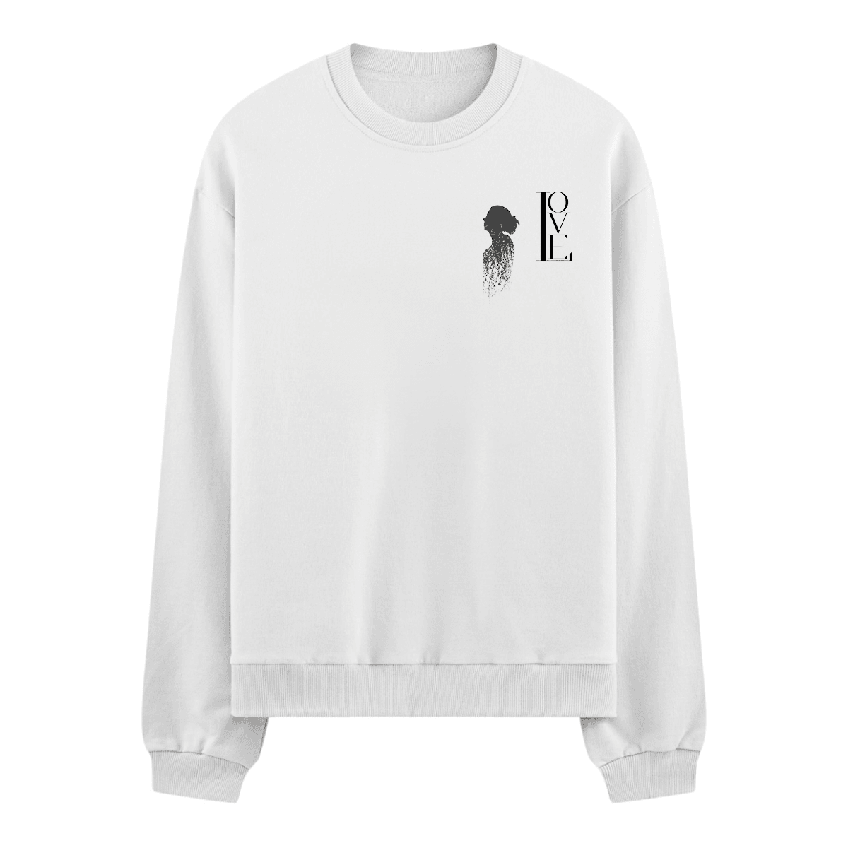 LOVE Vurgulu Grunge Silüet Oversize Sweatshirt