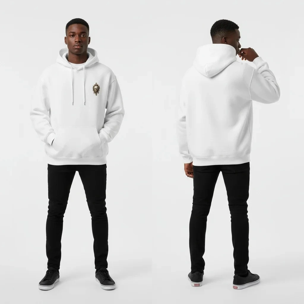 Altın Çerçeveli Son Oversize Hoodie