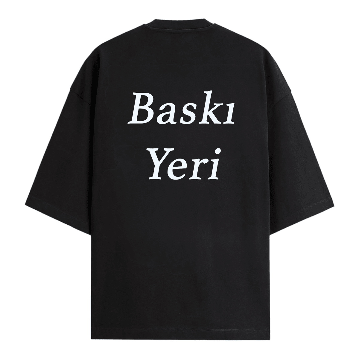 Kişiye Özel Baskı Modelli Oversize T-Shirt - Siyah