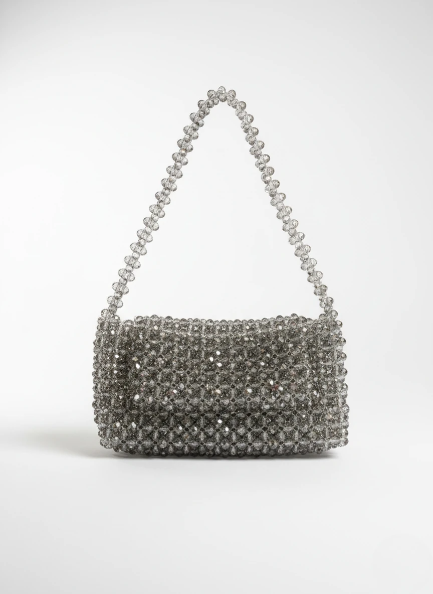 Gümüş Boncuk El Çantası