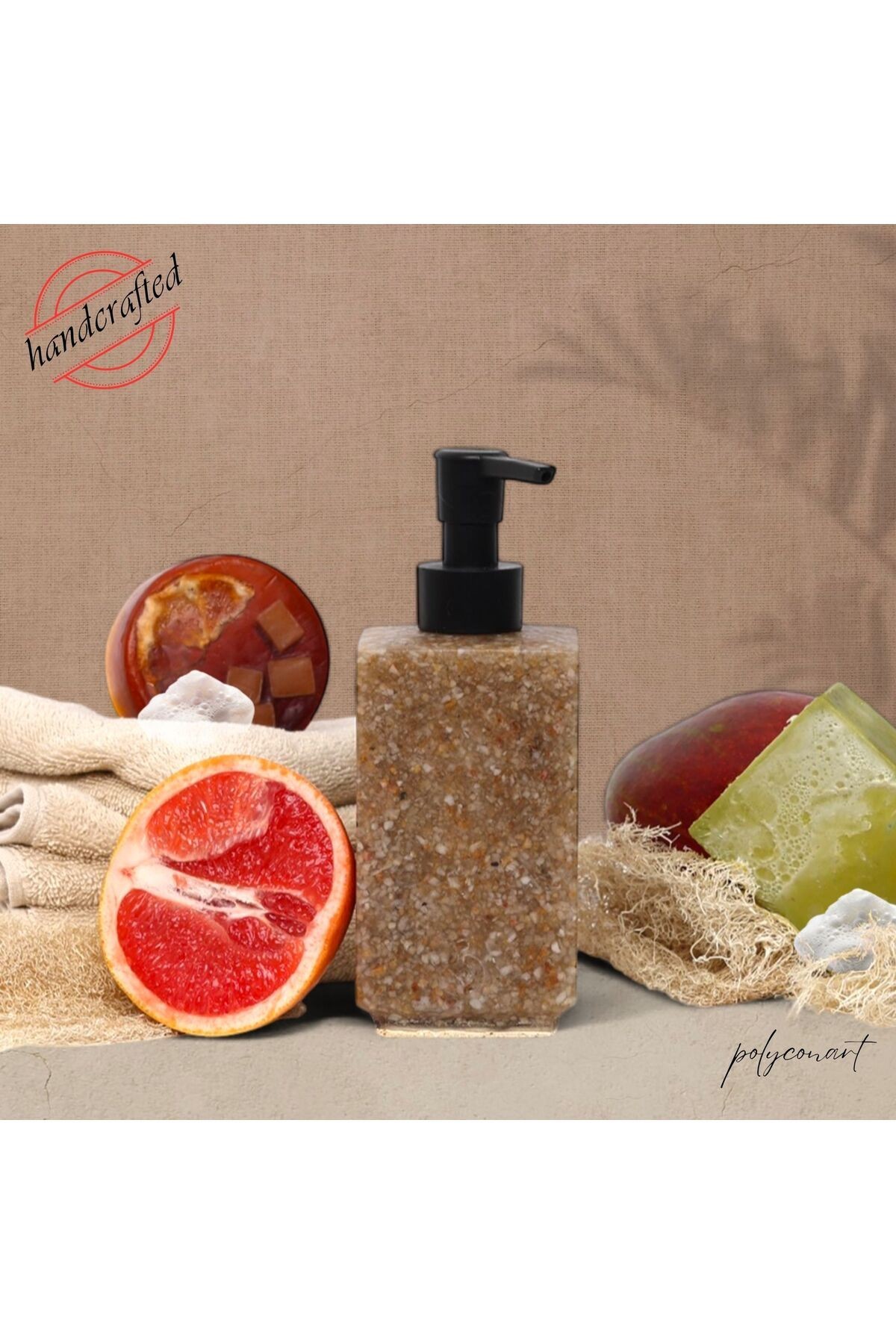 Sıvı Sabunluk Banyo Mutfak Beton Sabunluk 250ml Bulaşık Deterjanı