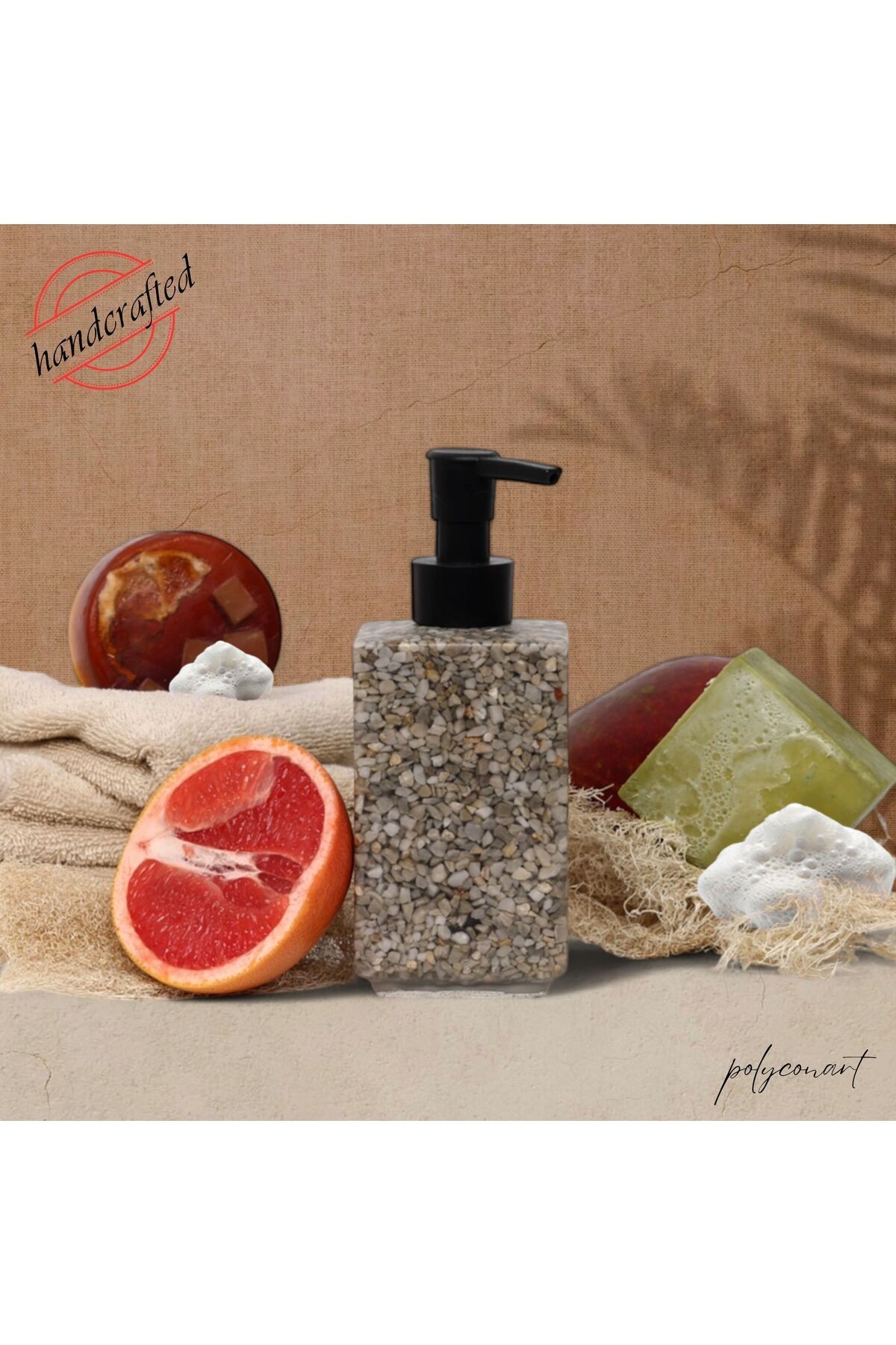 Sıvı Sabunluk Banyo Mutfak Beton Sabunluk 250ml Bulaşık Deterjanı