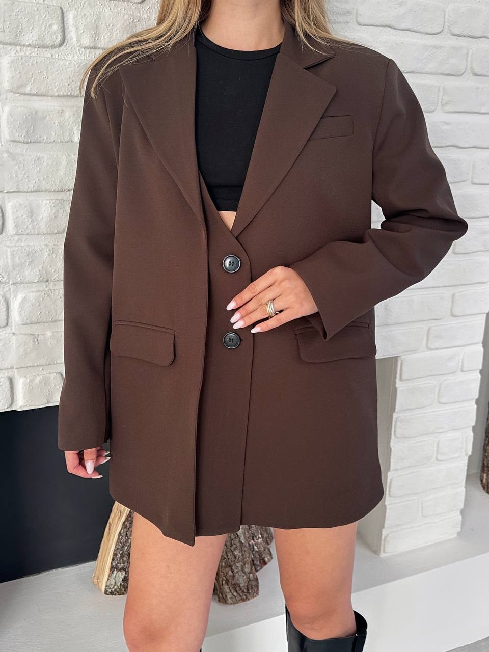 Blazer Ceket Kahverengi