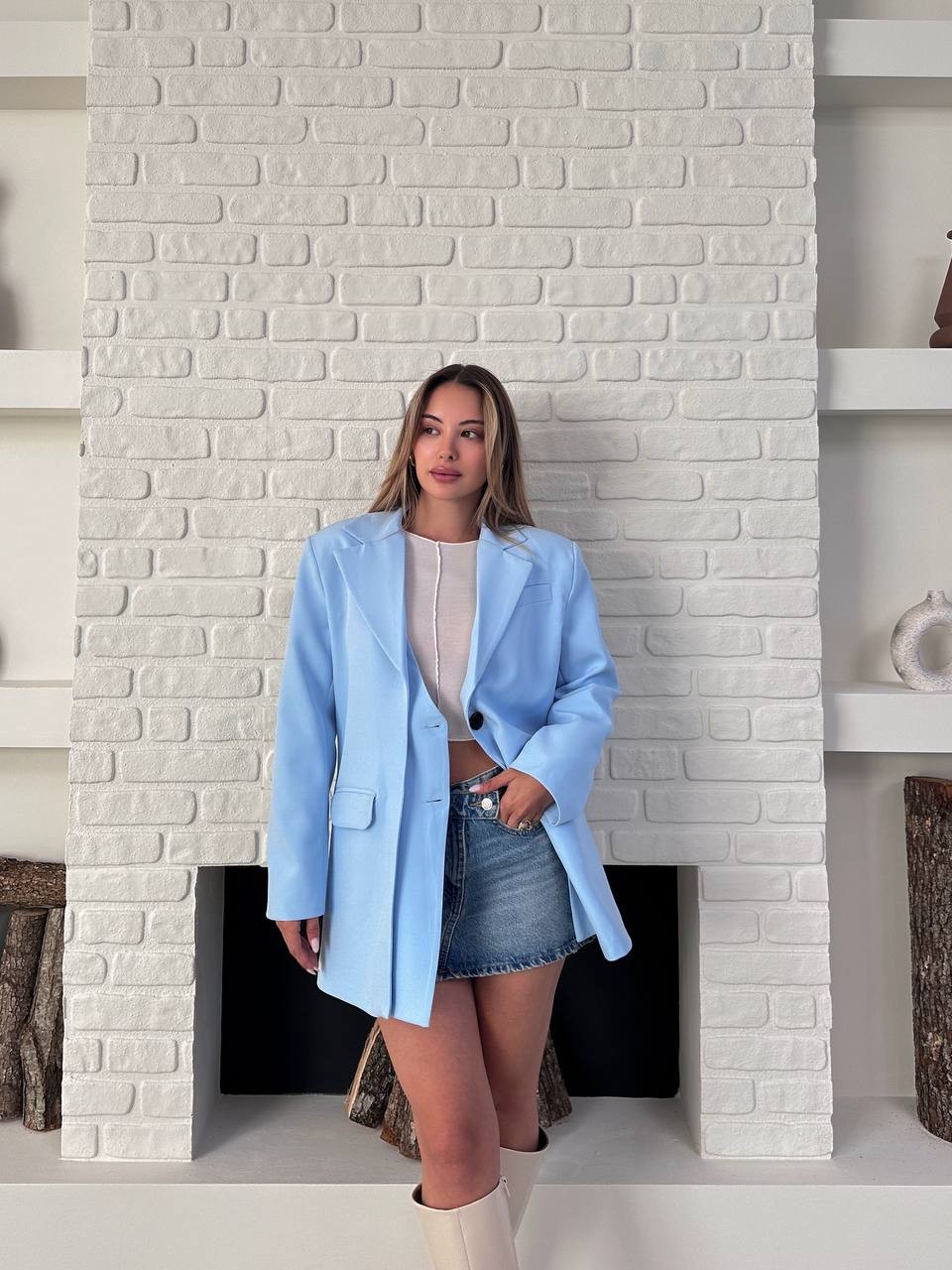 Blazer Ceket Bebe Mavisi