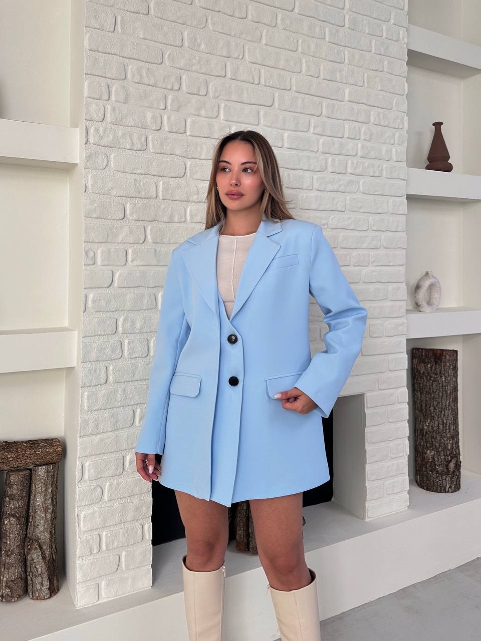 Blazer Ceket Bebe Mavisi