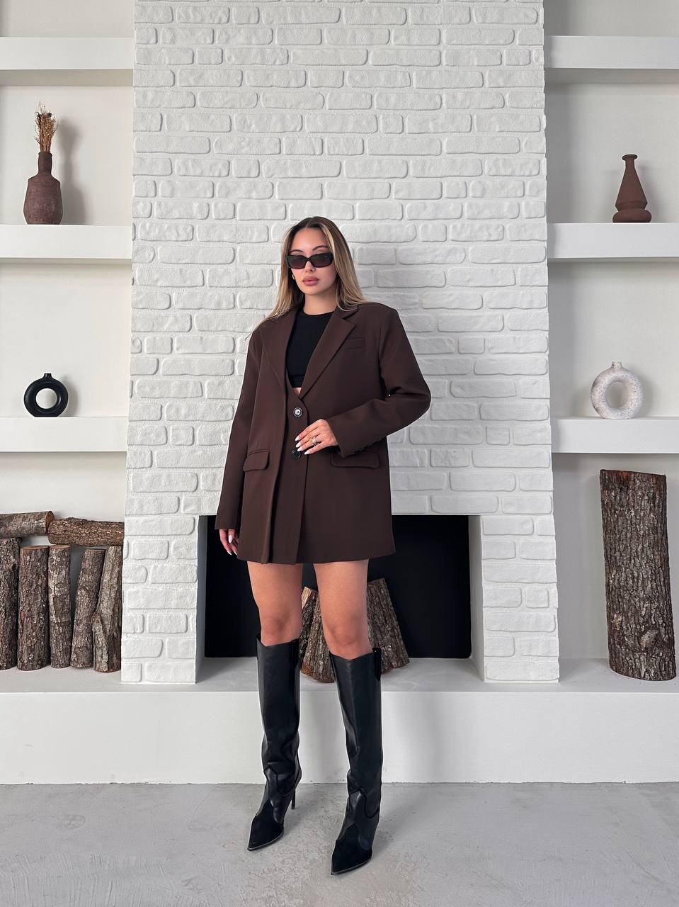 Blazer Ceket Kahverengi