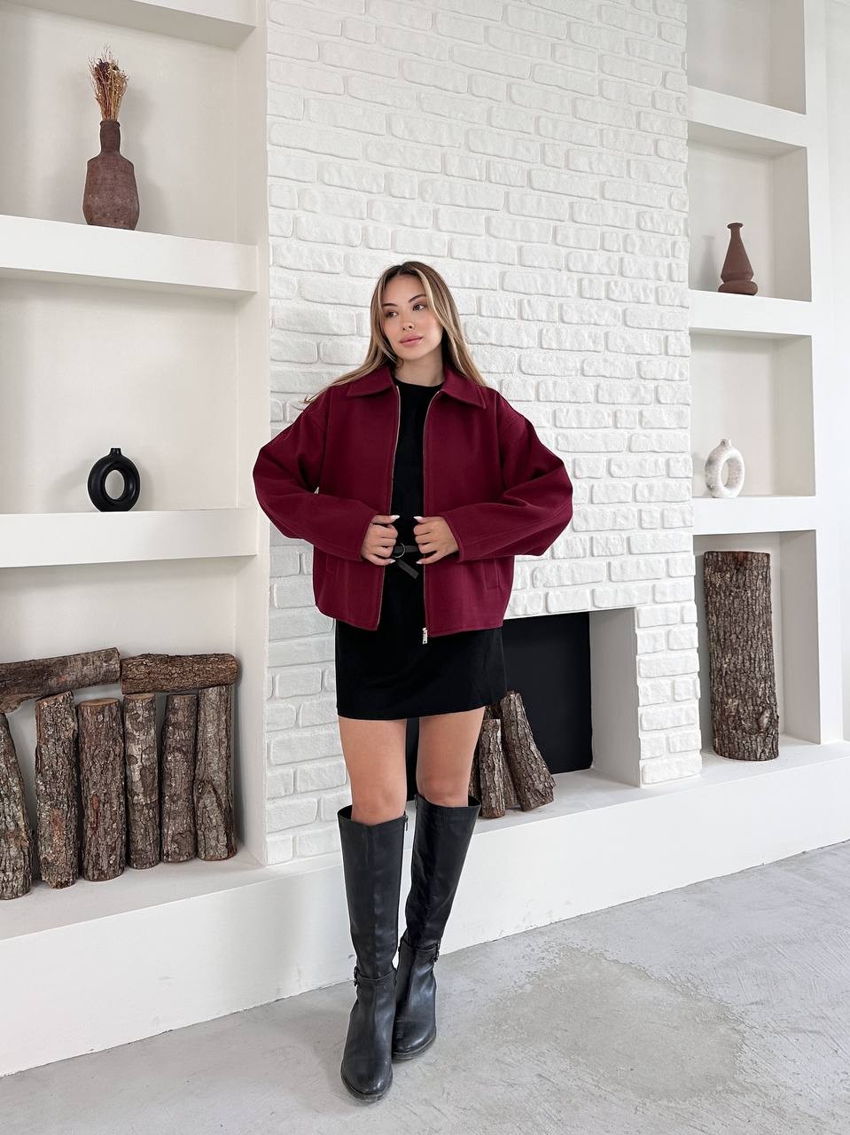 Yün Ceket Bordo