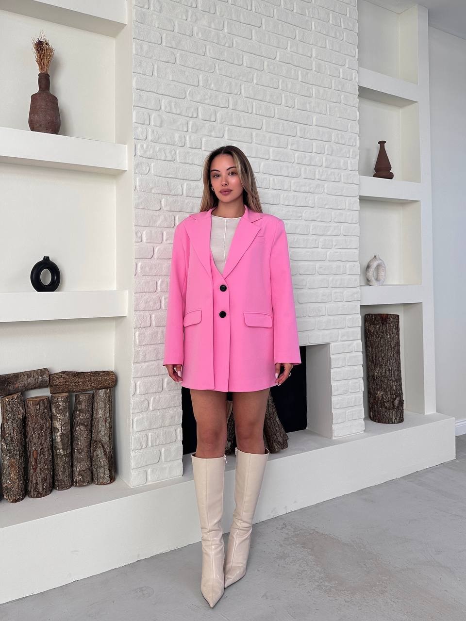 Blazer Ceket Pembe
