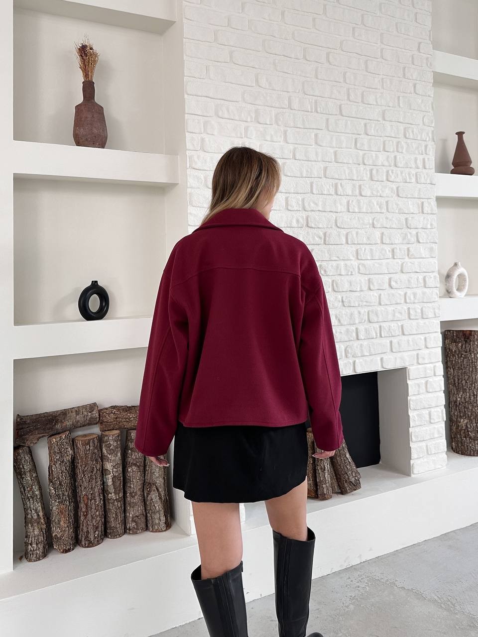 Yün Ceket Bordo