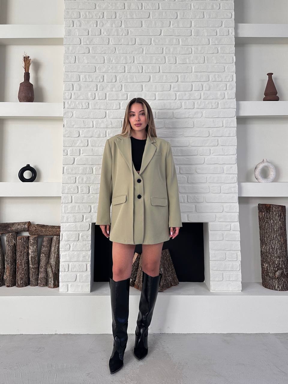 Blazer Ceket Fıstık Yeşili