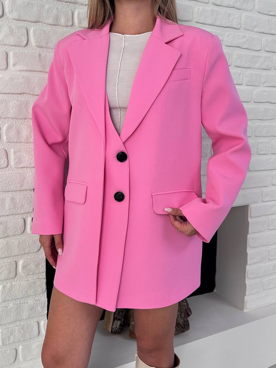 Blazer Ceket Pembe