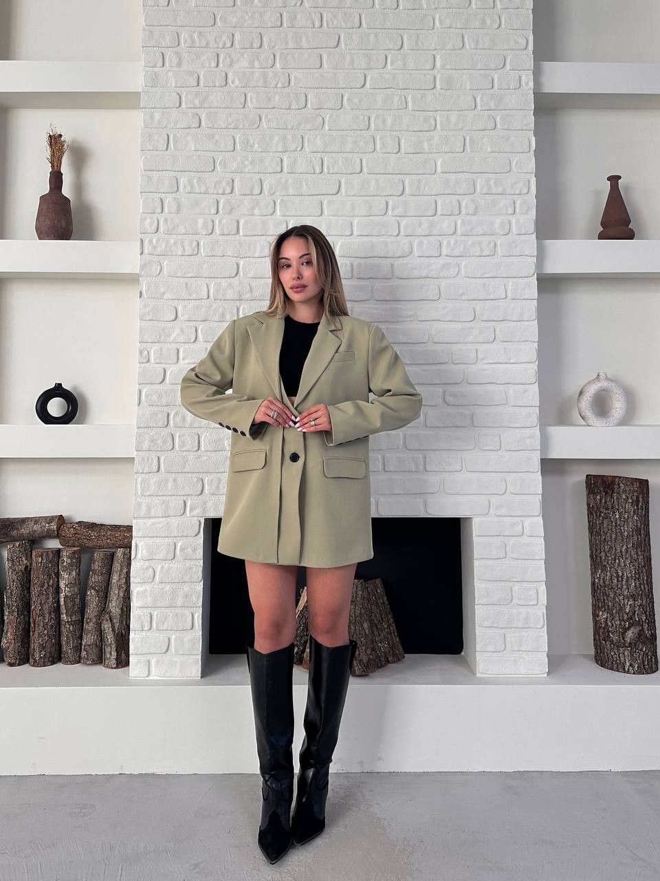 Blazer Ceket Fıstık Yeşili
