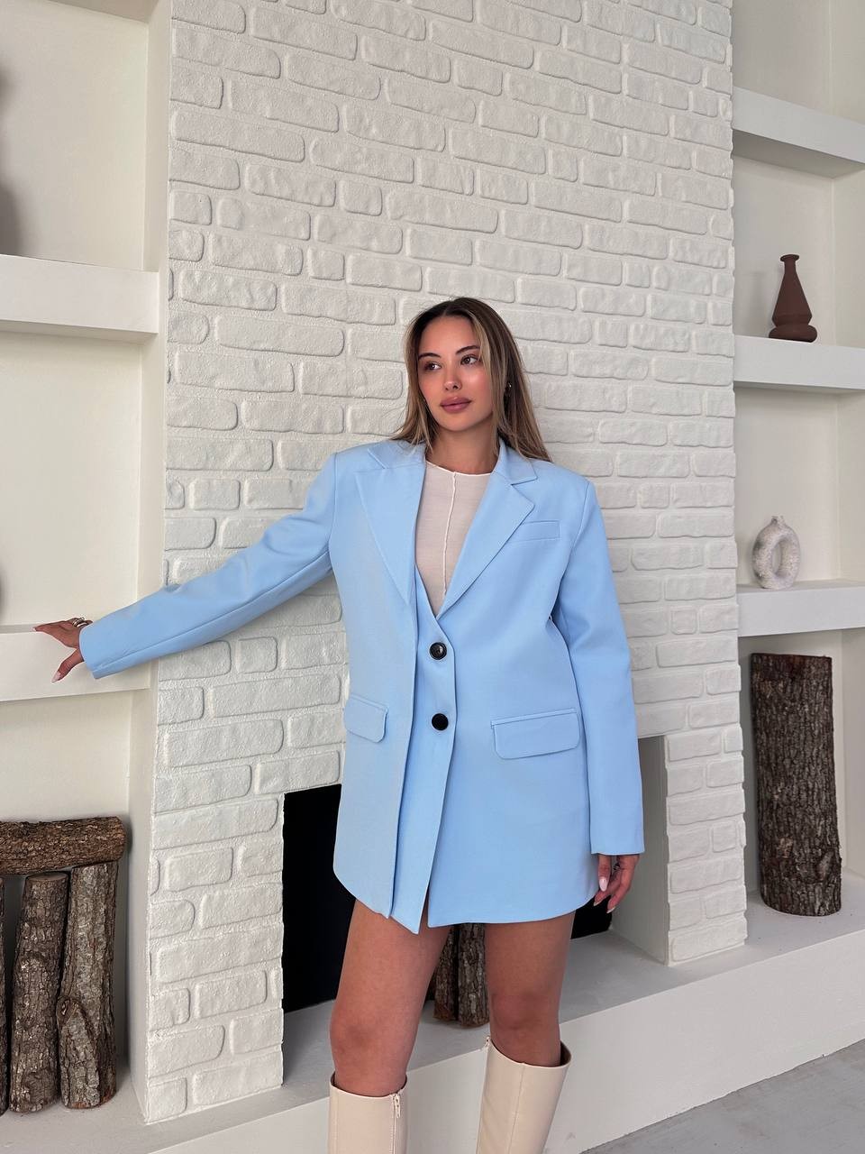 Blazer Ceket Bebe Mavisi