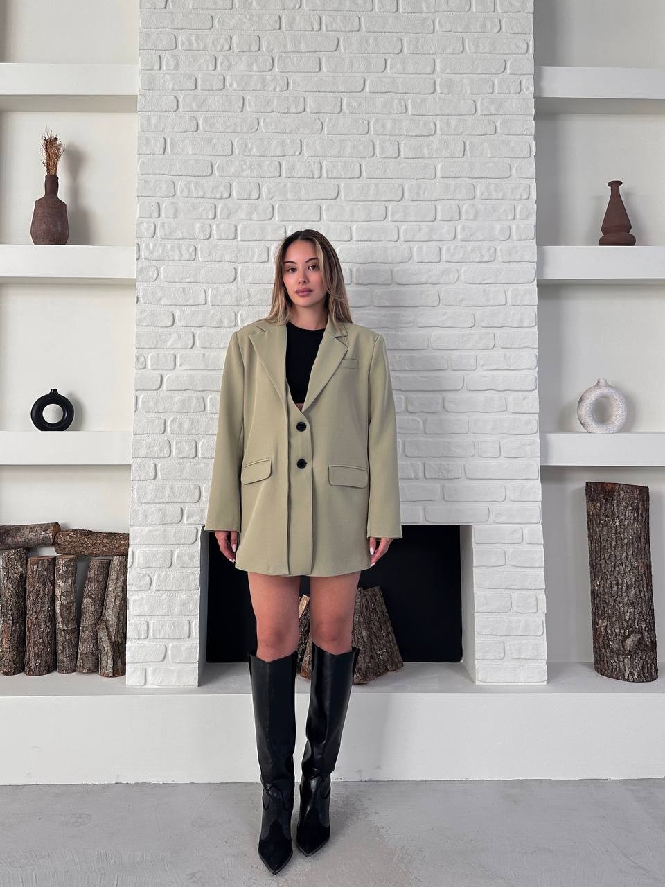 Blazer Ceket Fıstık Yeşili