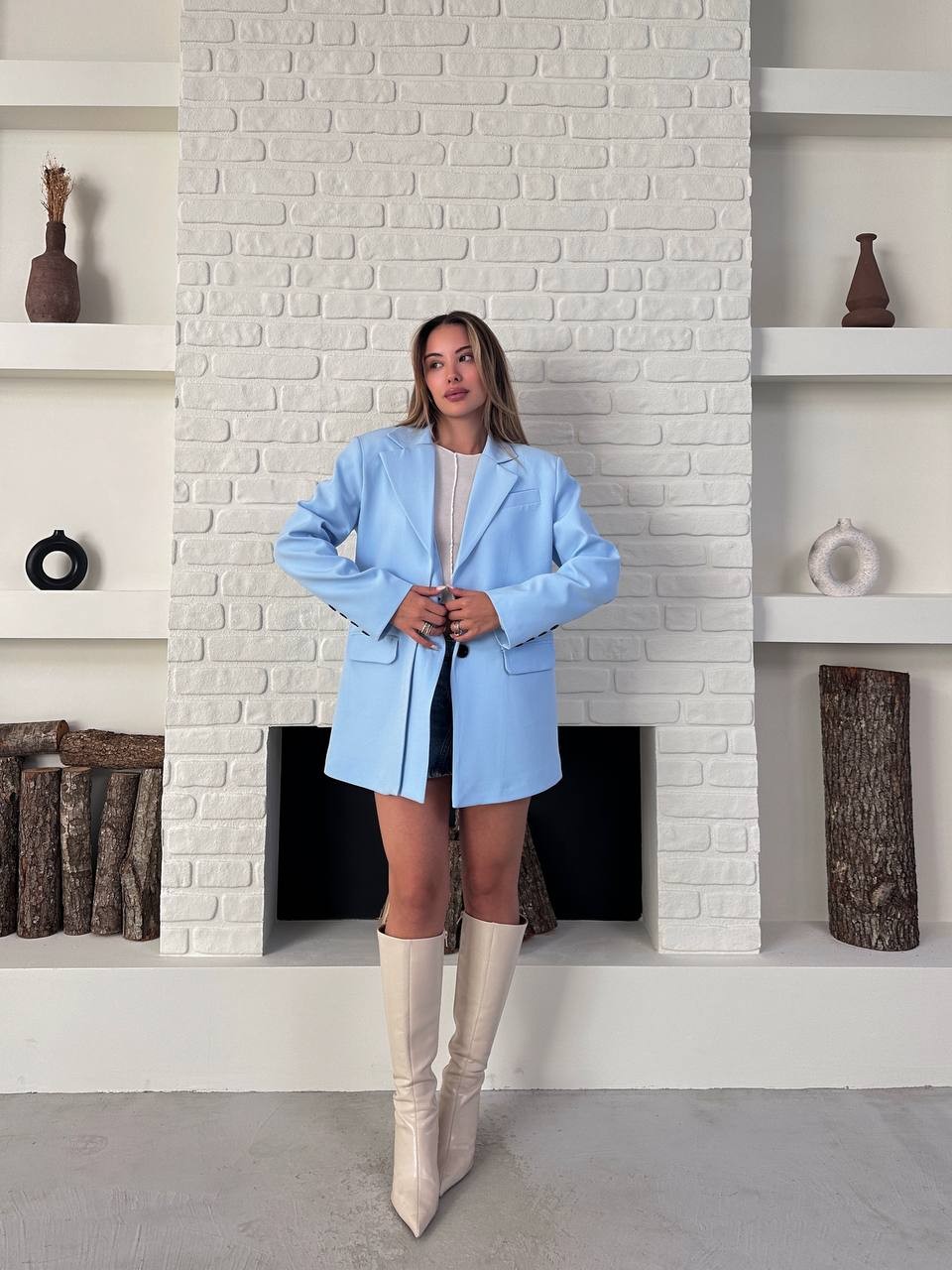 Blazer Ceket Bebe Mavisi