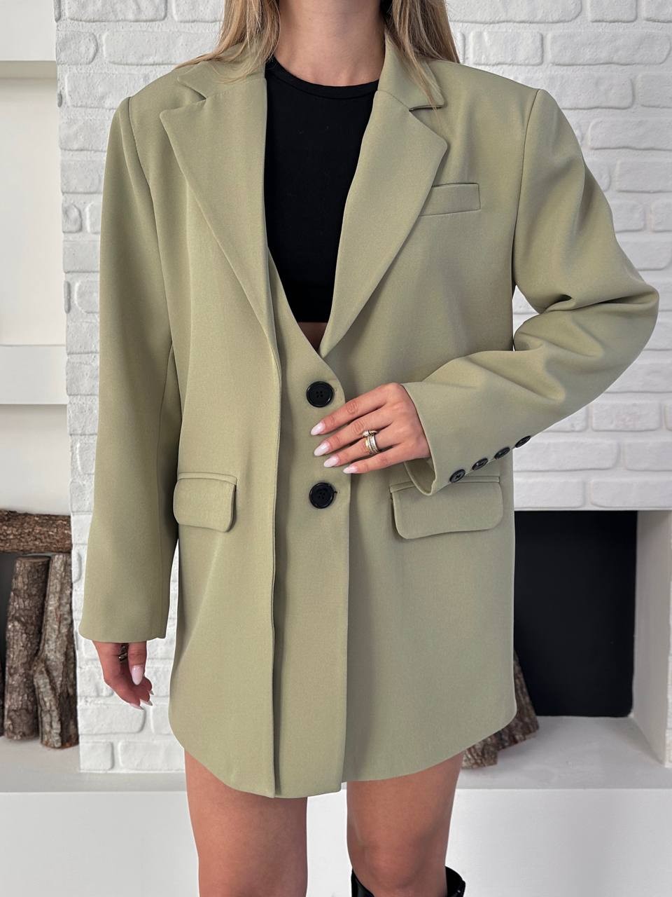 Blazer Ceket Fıstık Yeşili