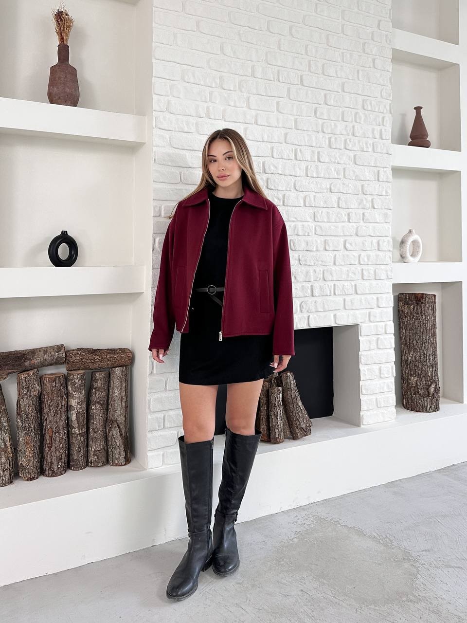 Yün Ceket Bordo