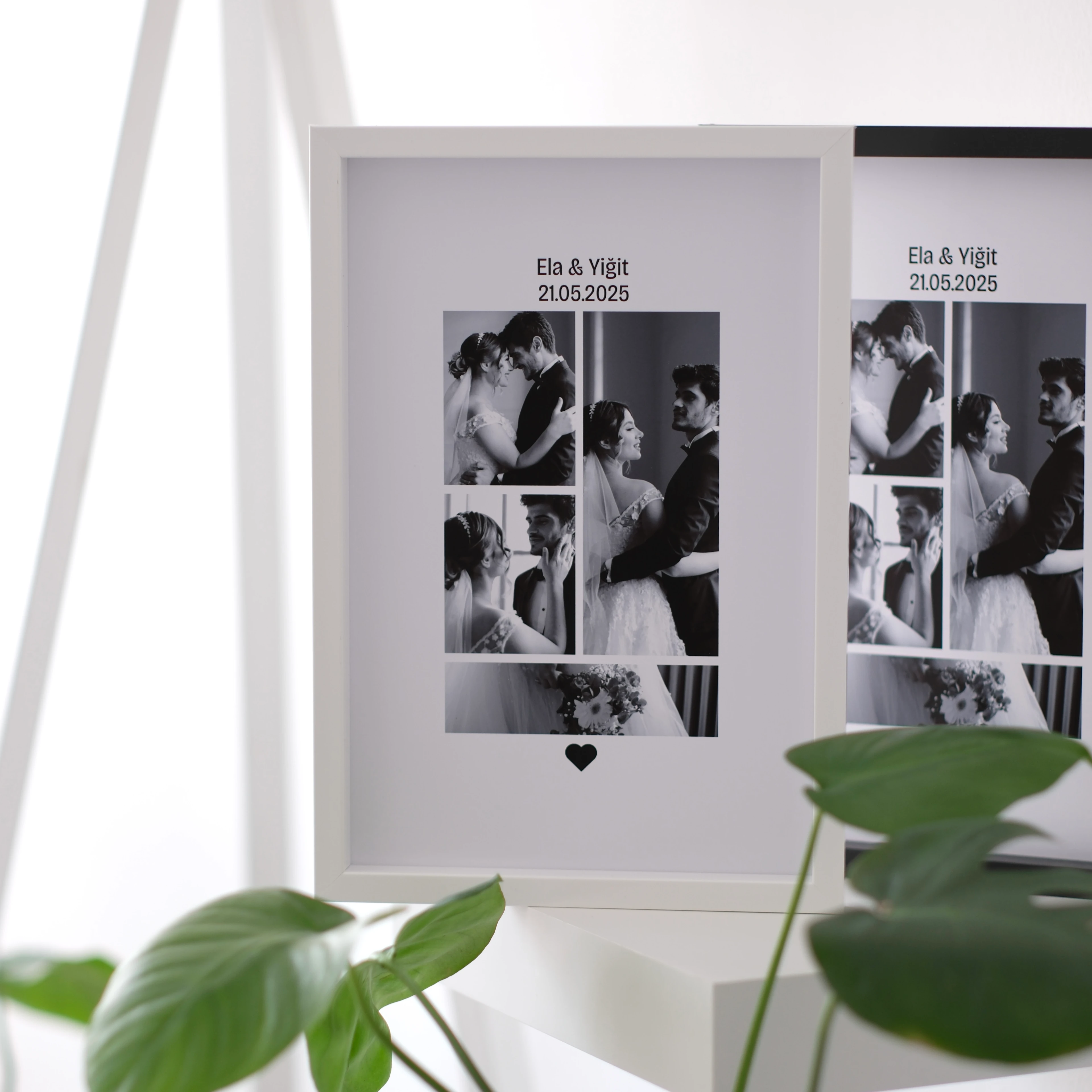 4 Fotoğraflı Siyah Beyaz 20x30 Yapışan Çerçeve