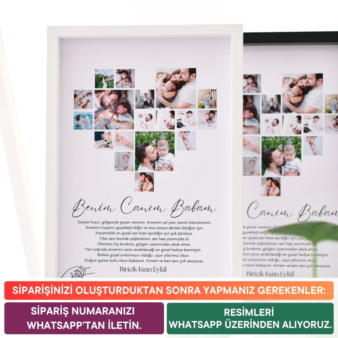 Benim Canım Babam Fotoğraflı 20x30 Yapışan Çerçeve