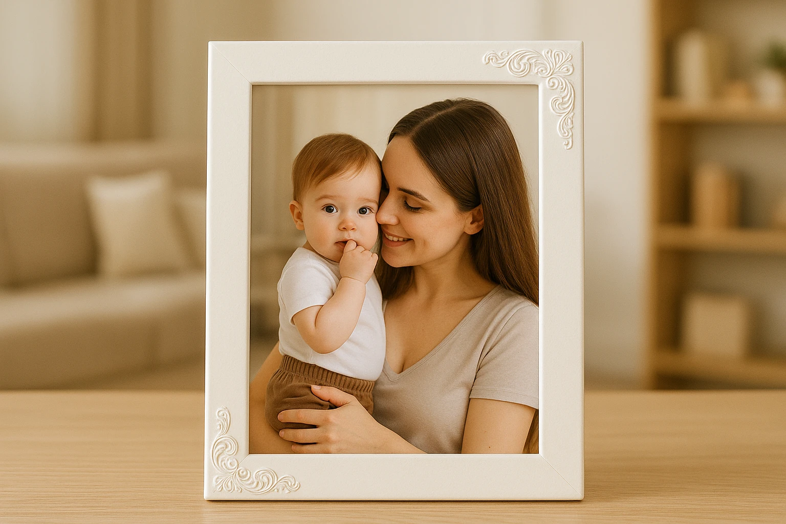 10x15cm Fotoğraf Baskılı Beyaz Çerçeve