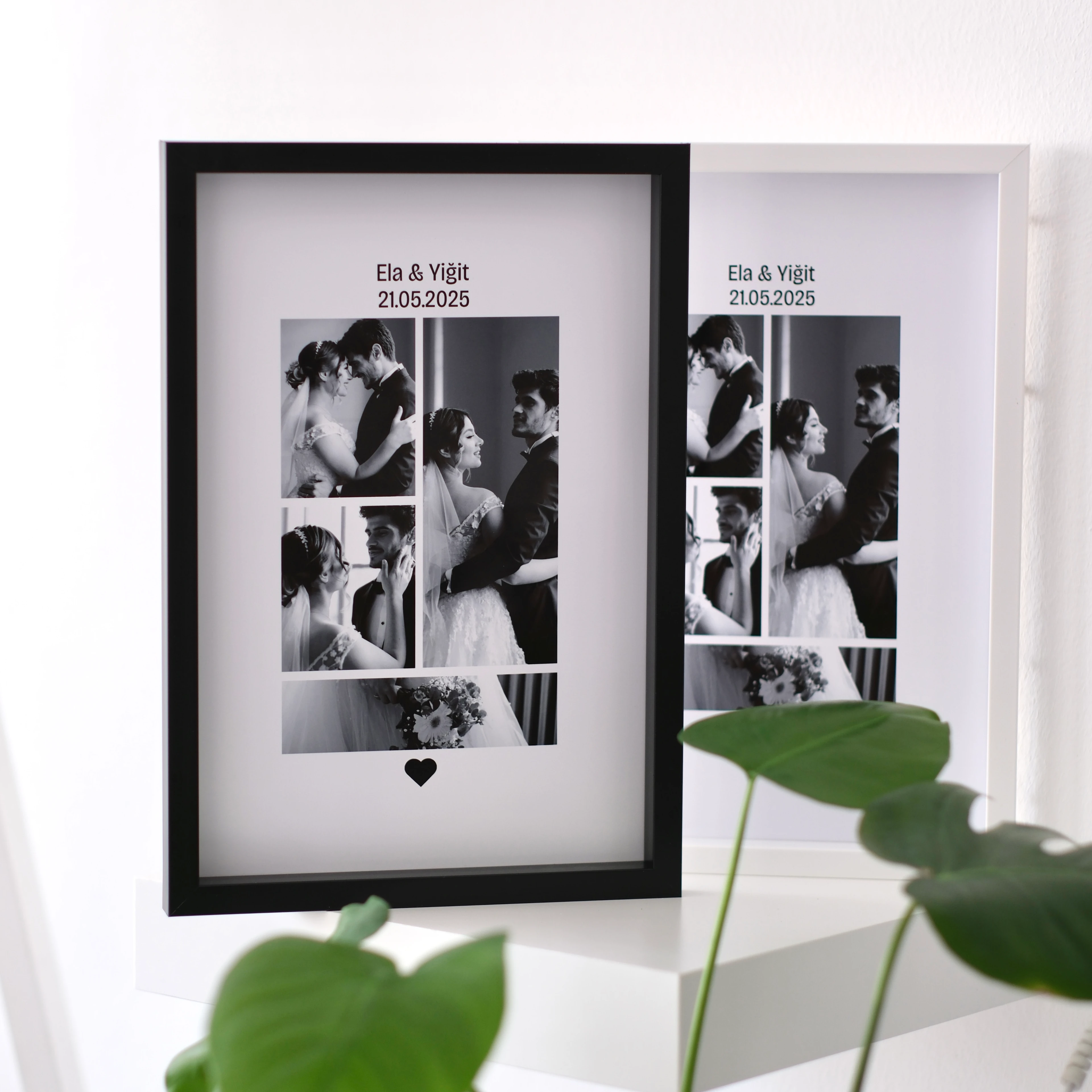 4 Fotoğraflı Siyah Beyaz 20x30 Yapışan Çerçeve