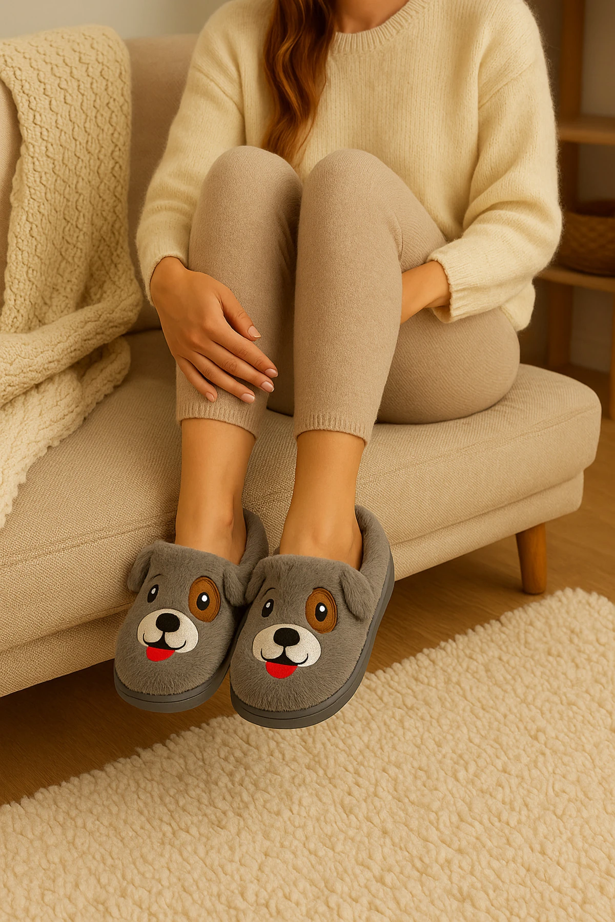 Shoebuo Kadın Hayvanlı Panduf 