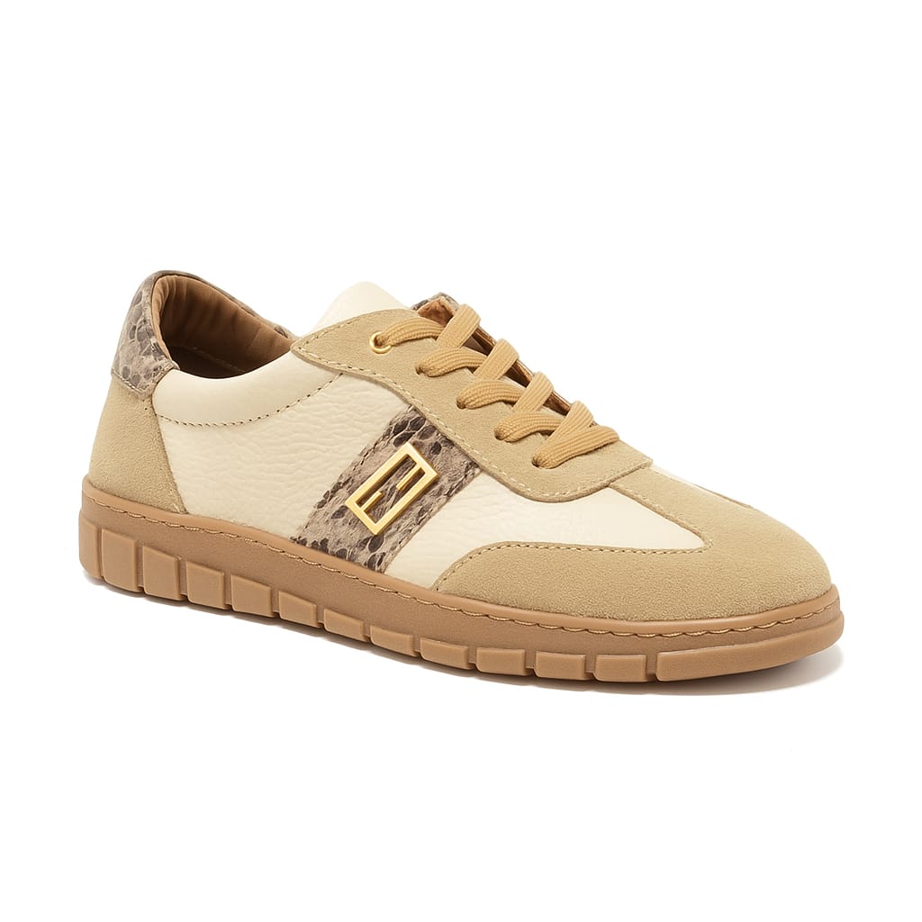 Kadın Bej Deri Sneaker 