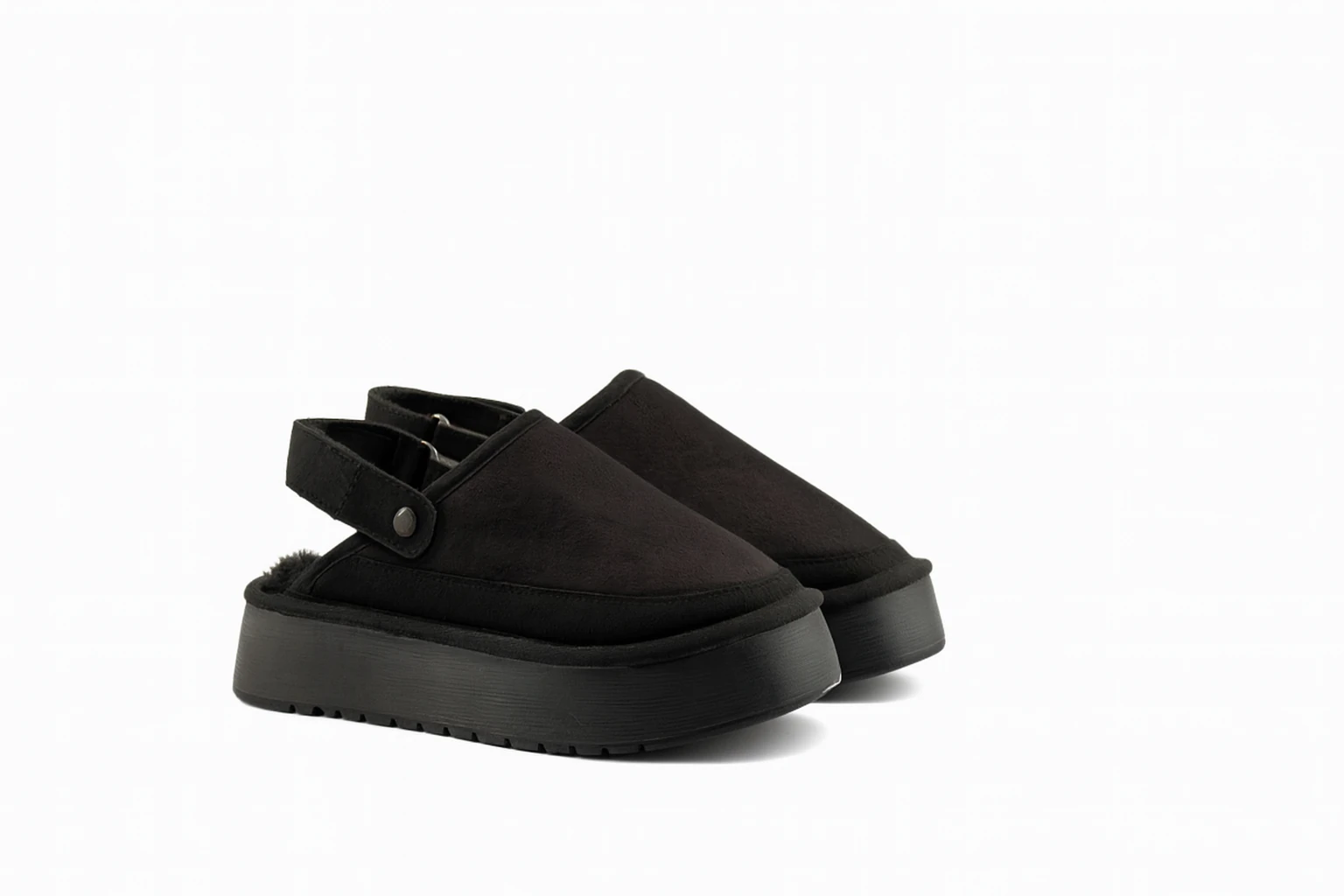 Kadın Kürklü Siyah Kışlık Sandalet Terlik