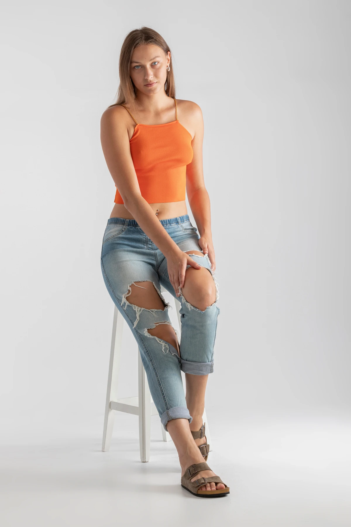 Kadın Ortopedik Tabanlı Çift Bantlı Tokalı Günlük Ev ve Dışarı Terliği