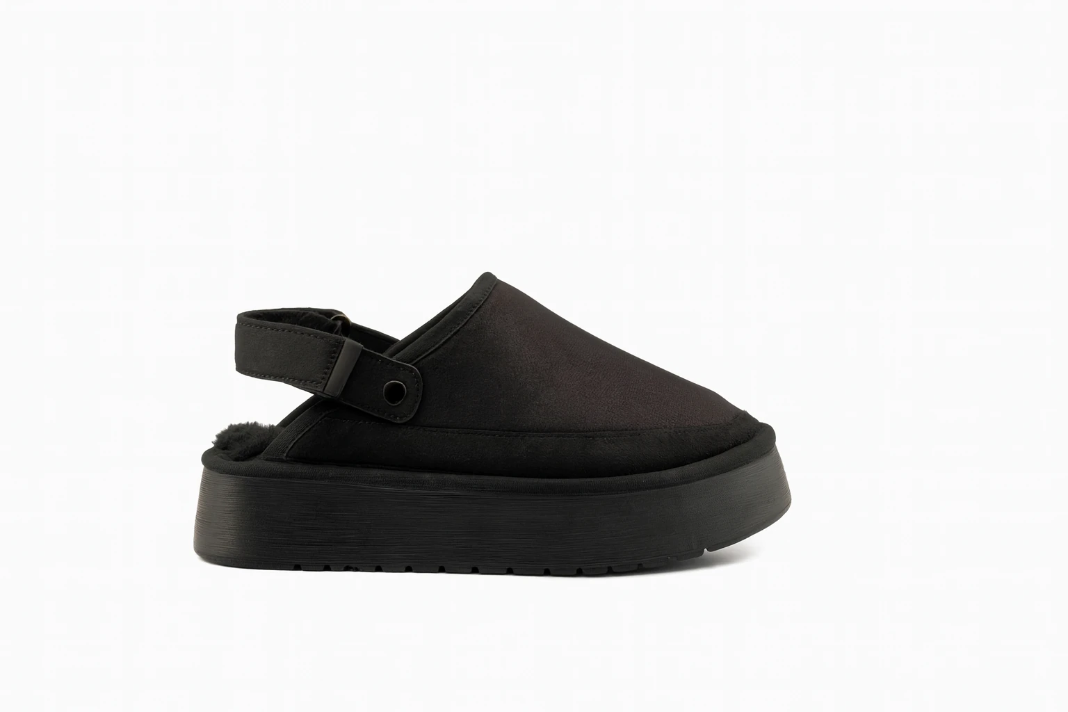 Kadın Kürklü Siyah Kışlık Sandalet Terlik