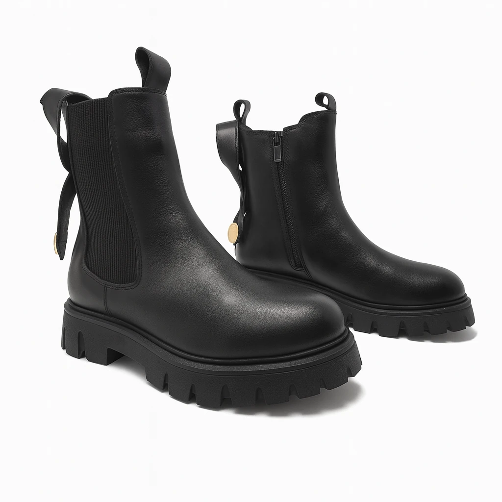 Kadın Siyah Hakiki Süet Deri Chelsea Bot 