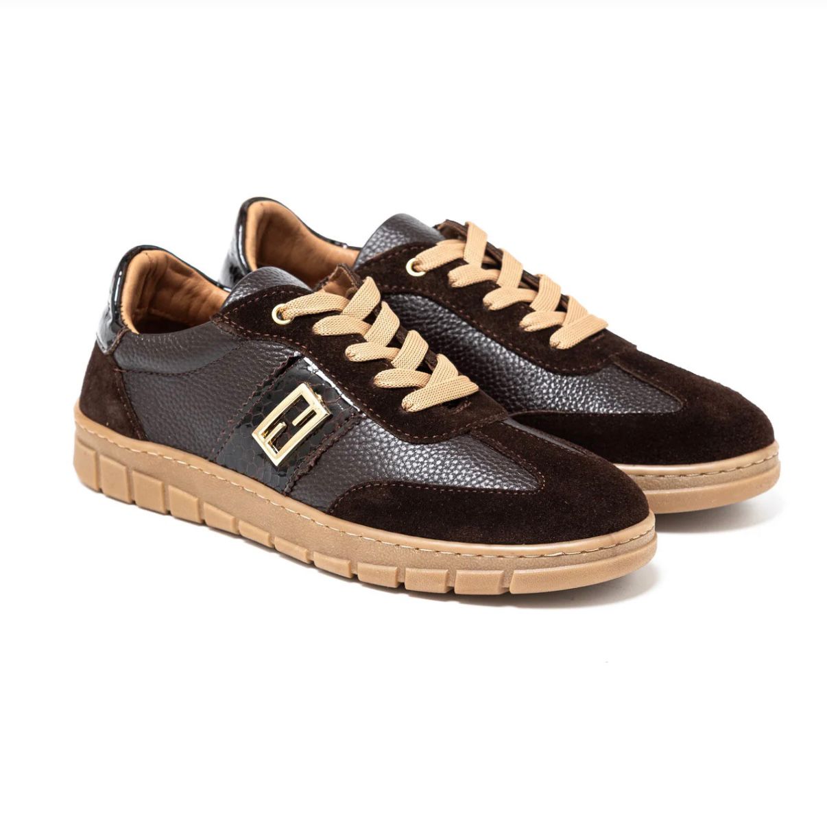 Kadın Kahverengi Deri Sneaker 