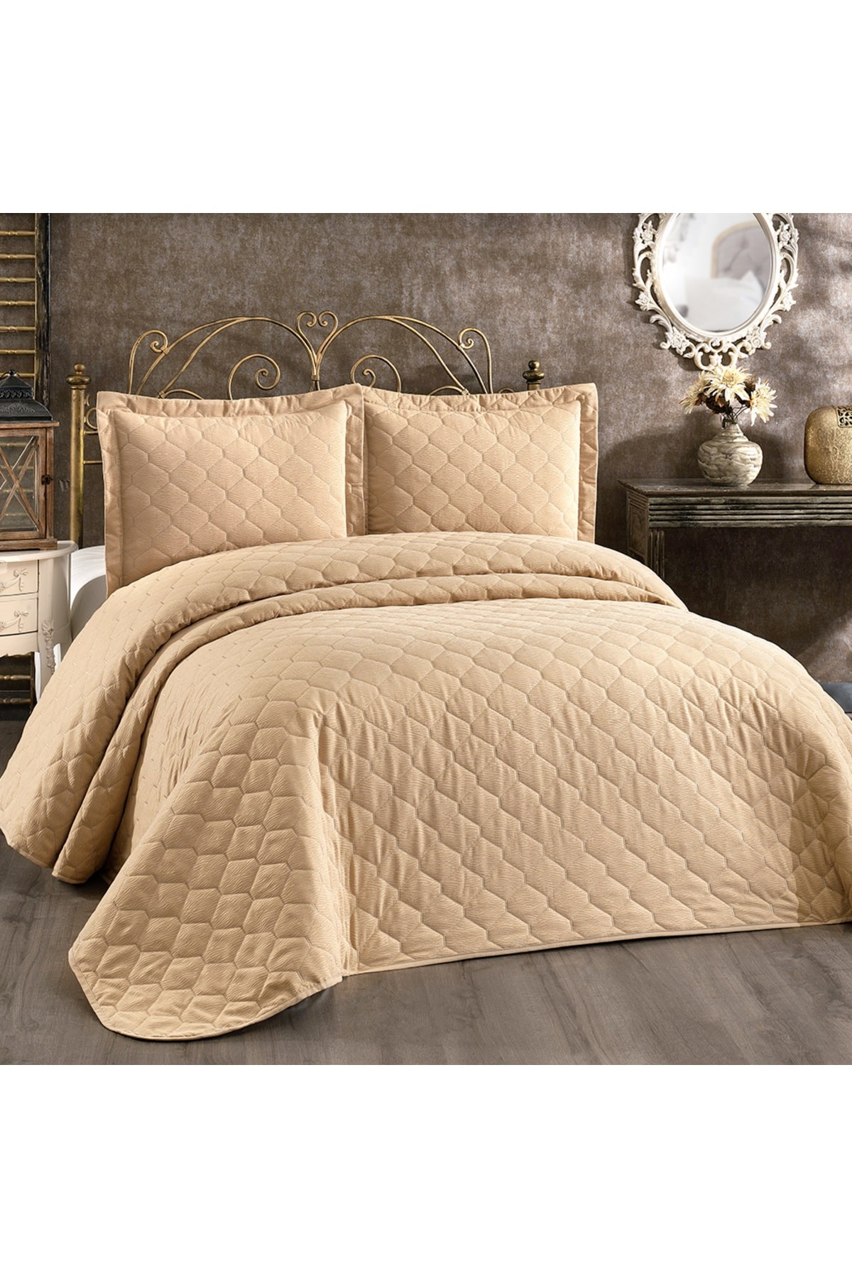 Adel Cappuccino Double Bedspread