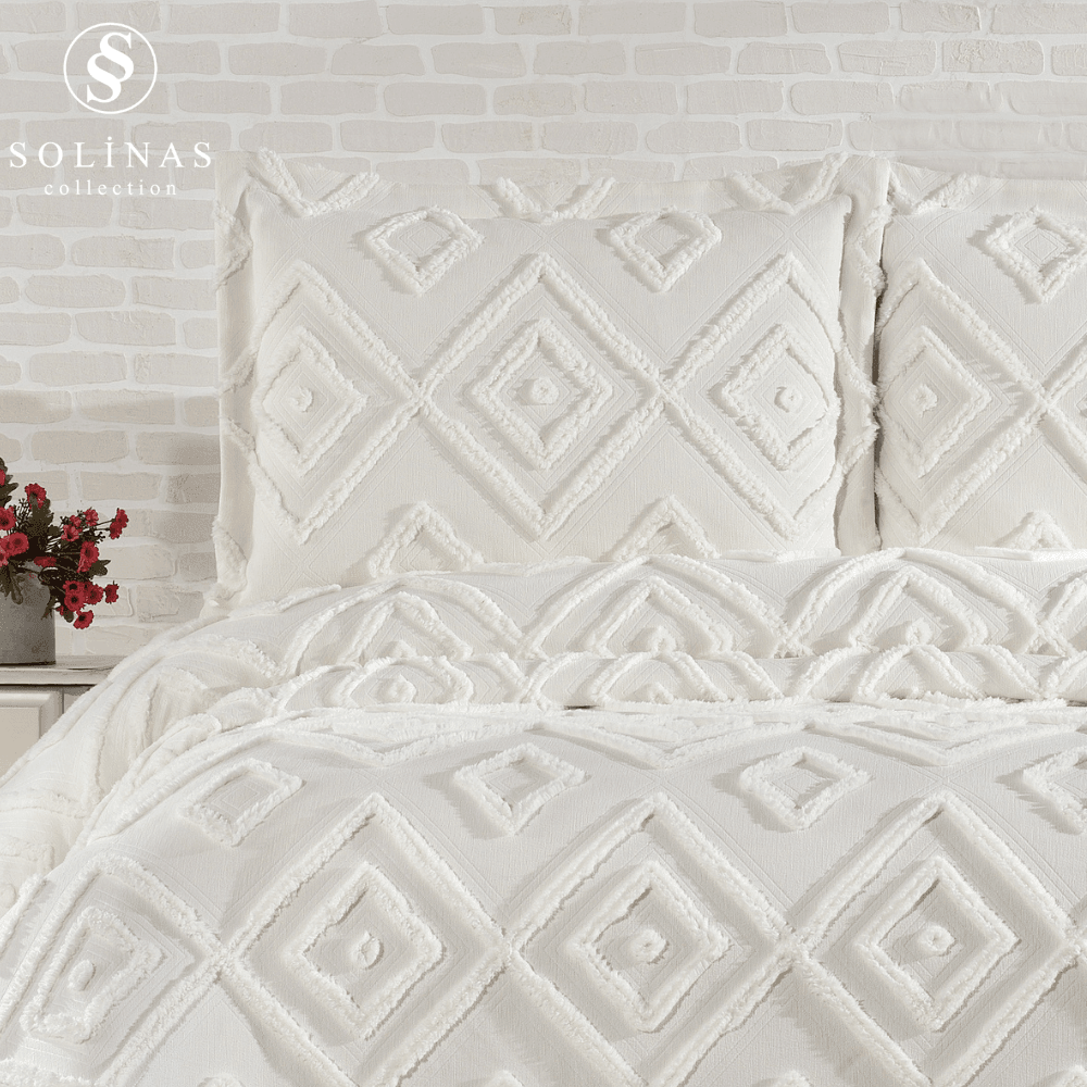 Solinas Collection Larin Krem Çift Kişilik İnce Pike Yatak Örtüsü (250 cm x 260 cm)