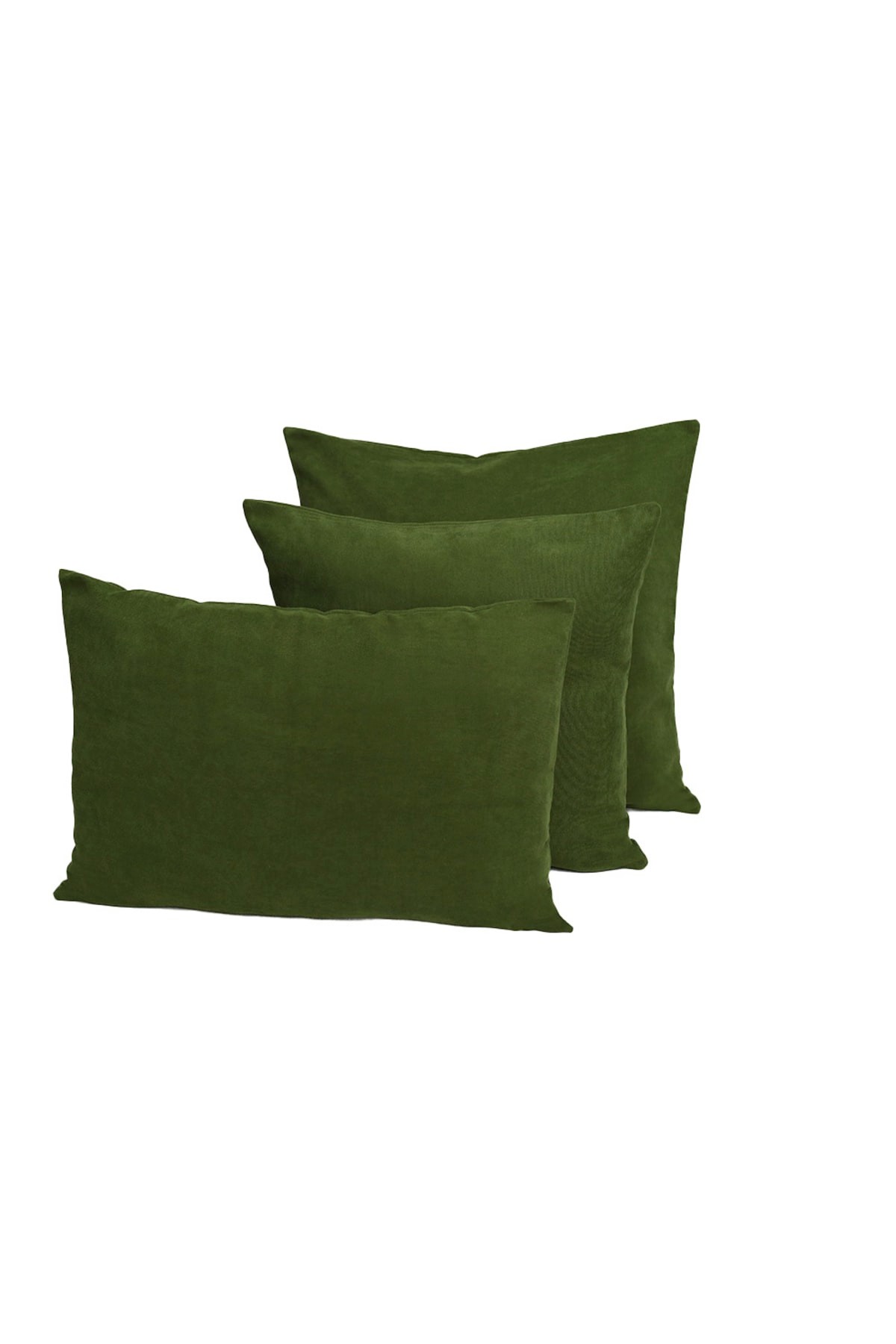 3-Piece Honeycomb Fabric Dahlia Throw Pillow Cover - Green