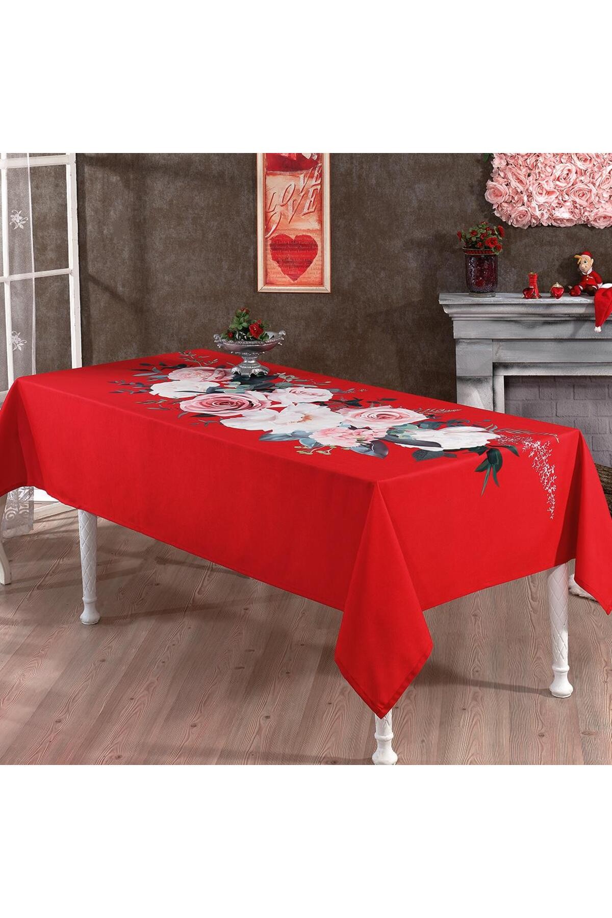 Digital Printed Rosalinda Red Tablecloth