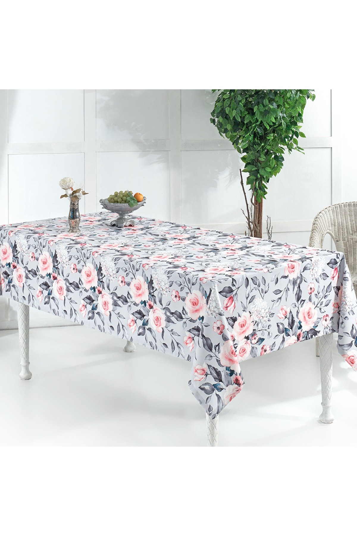 Digital Printed Spring Grey-powder Board Table Cloth