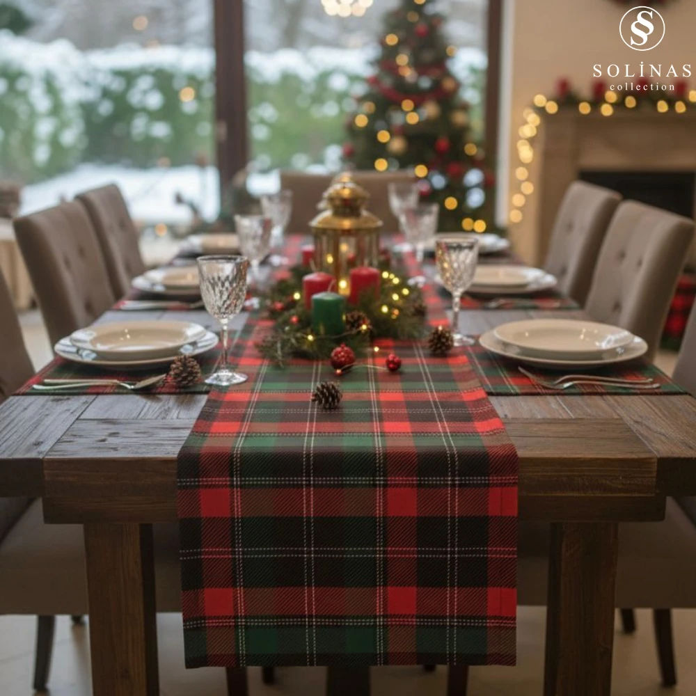 Solinas Collection Ekose Desen Runner – Yılbaşı