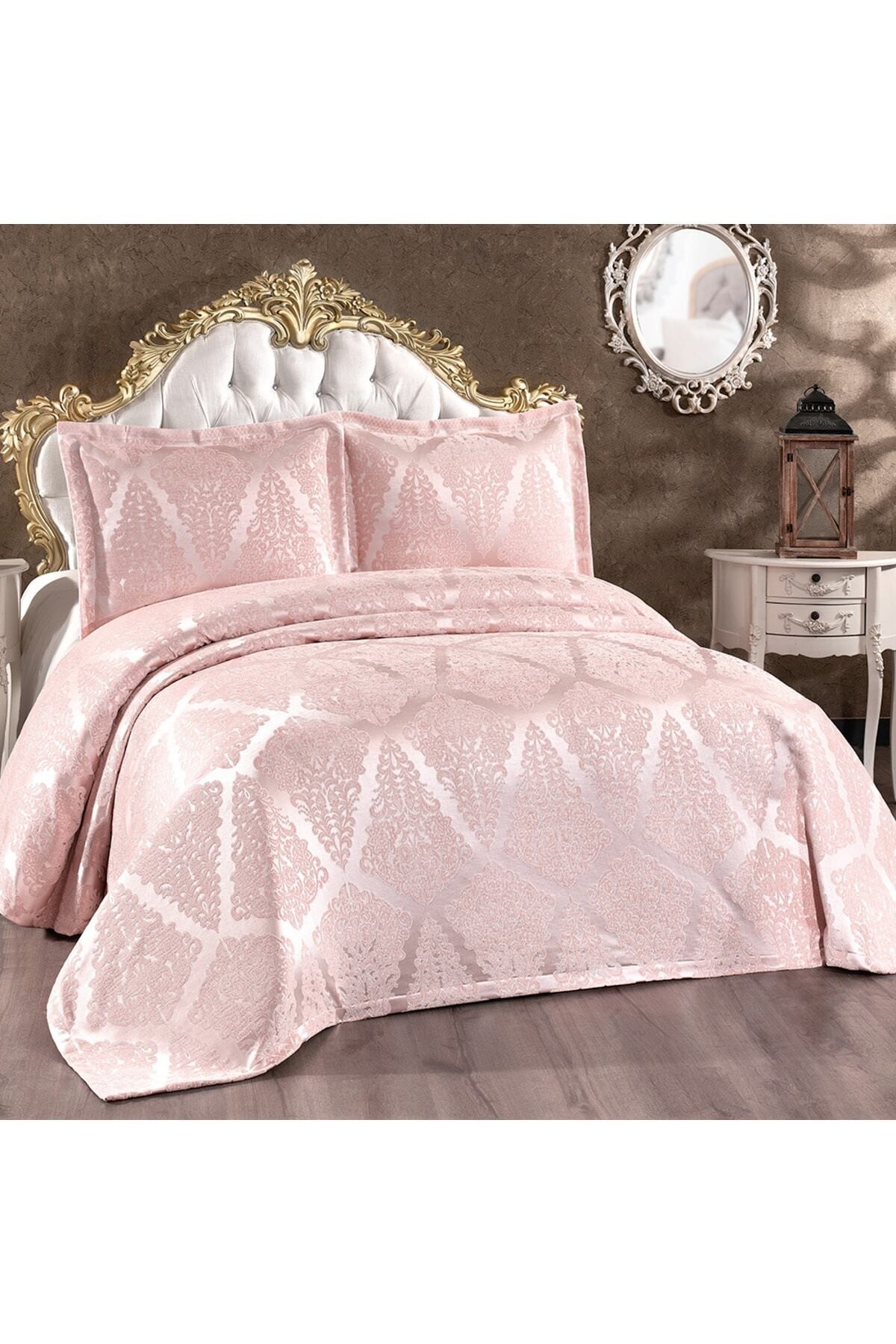 Classy Pudra Çift Kişilik Şönil Pike Yatak Örtüsü