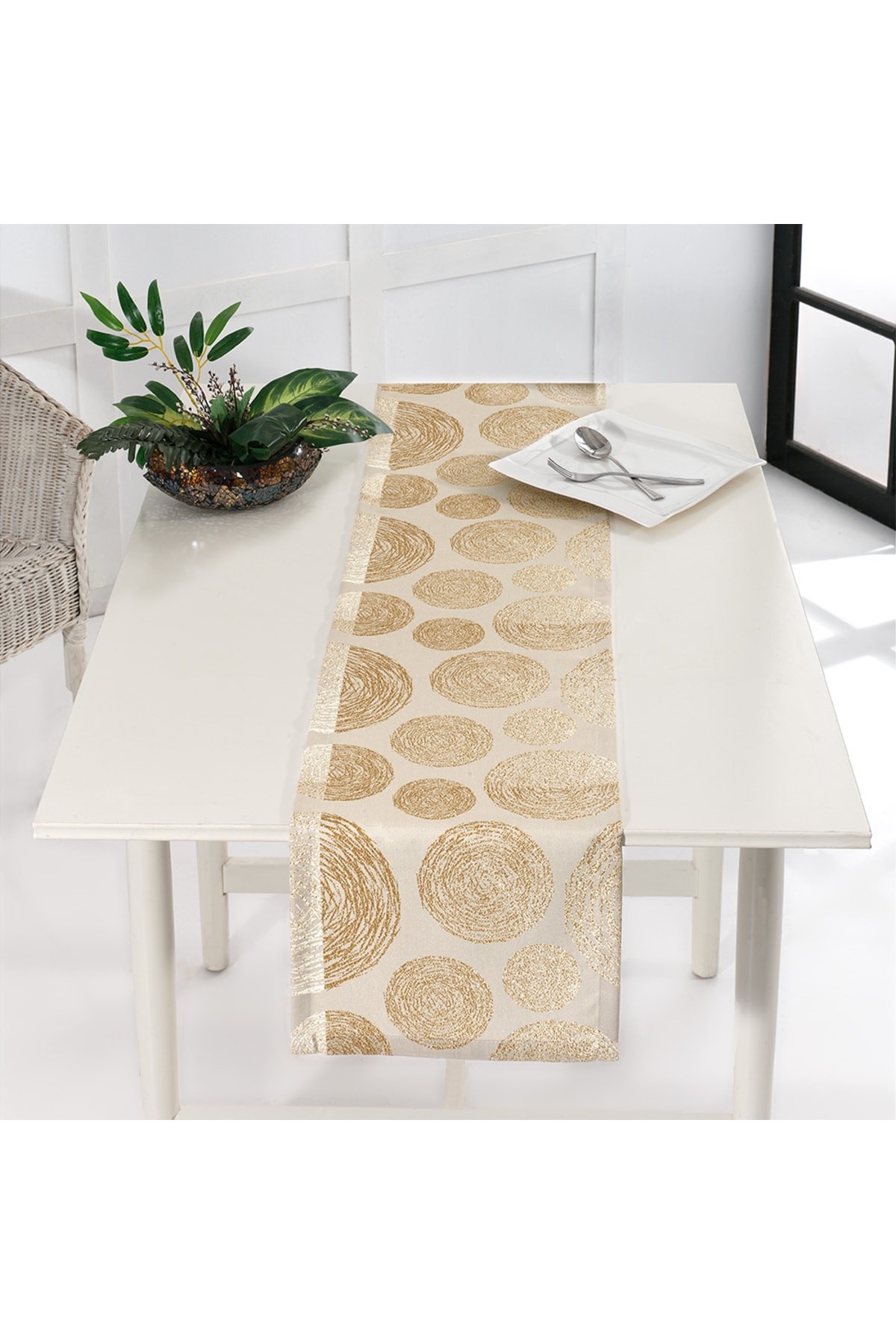 Digital Printed Golden Yellow-brown Runner