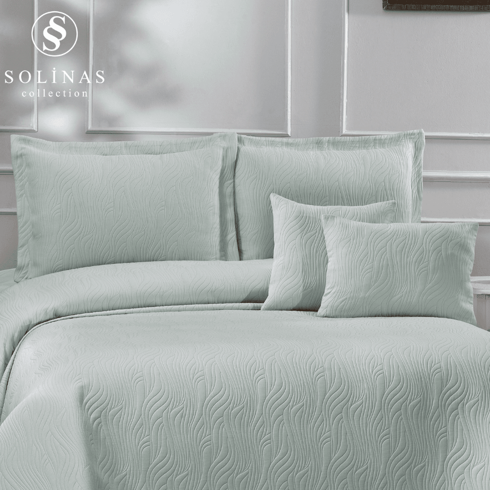 Solinas Collection Myra Su Yeşili Çift Kişilik Yatak Örtüsü