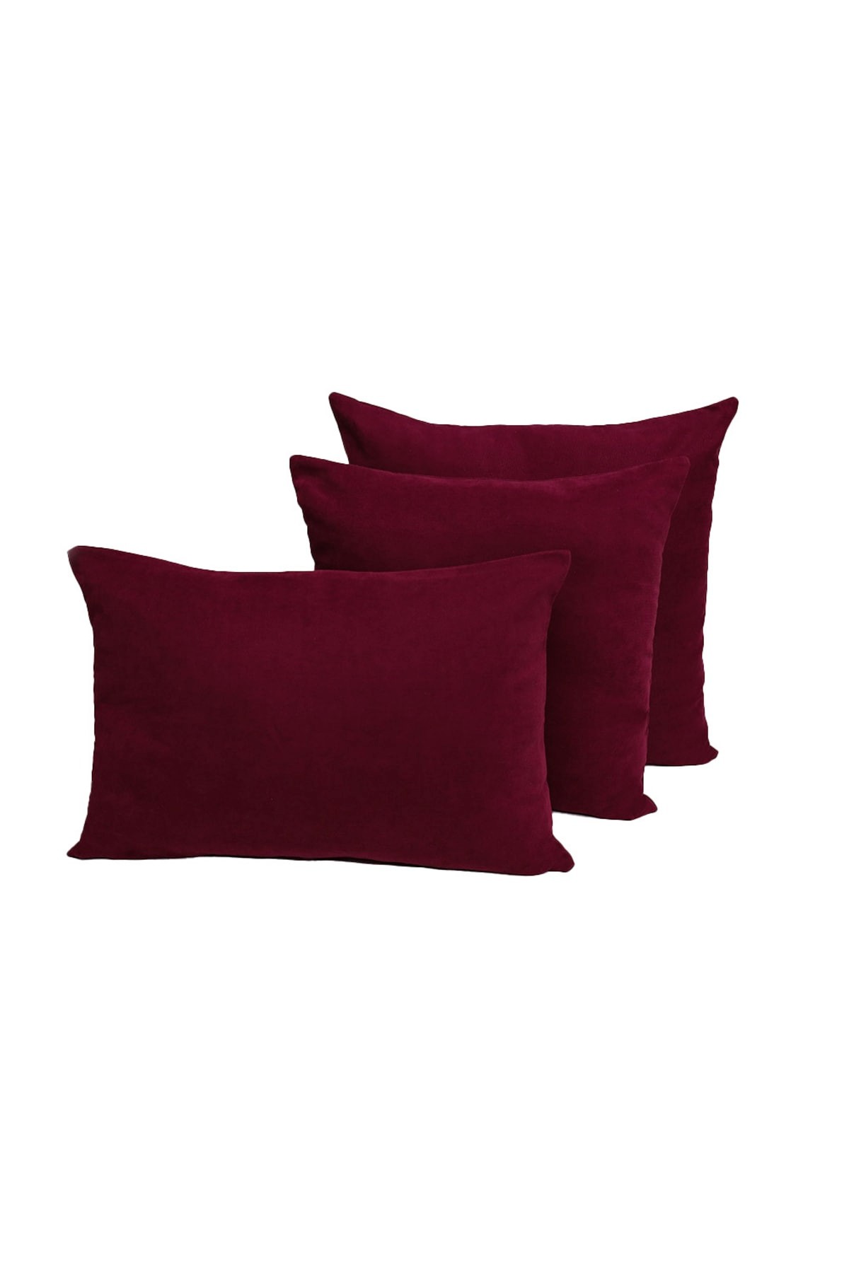 3-Piece Honeycomb Fabric Dahlia Throw Pillow Cover - Plum