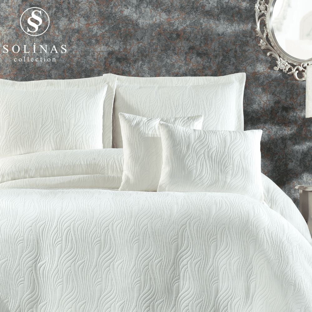 Solinas Collection Myra Krem Çift Kişilik Yatak Örtüsü