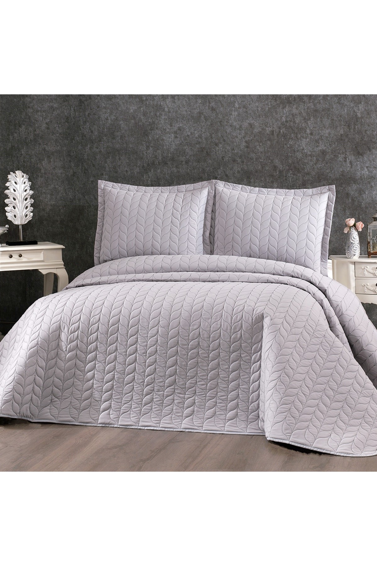 Vanessa Gray Double Quilted Bedspread