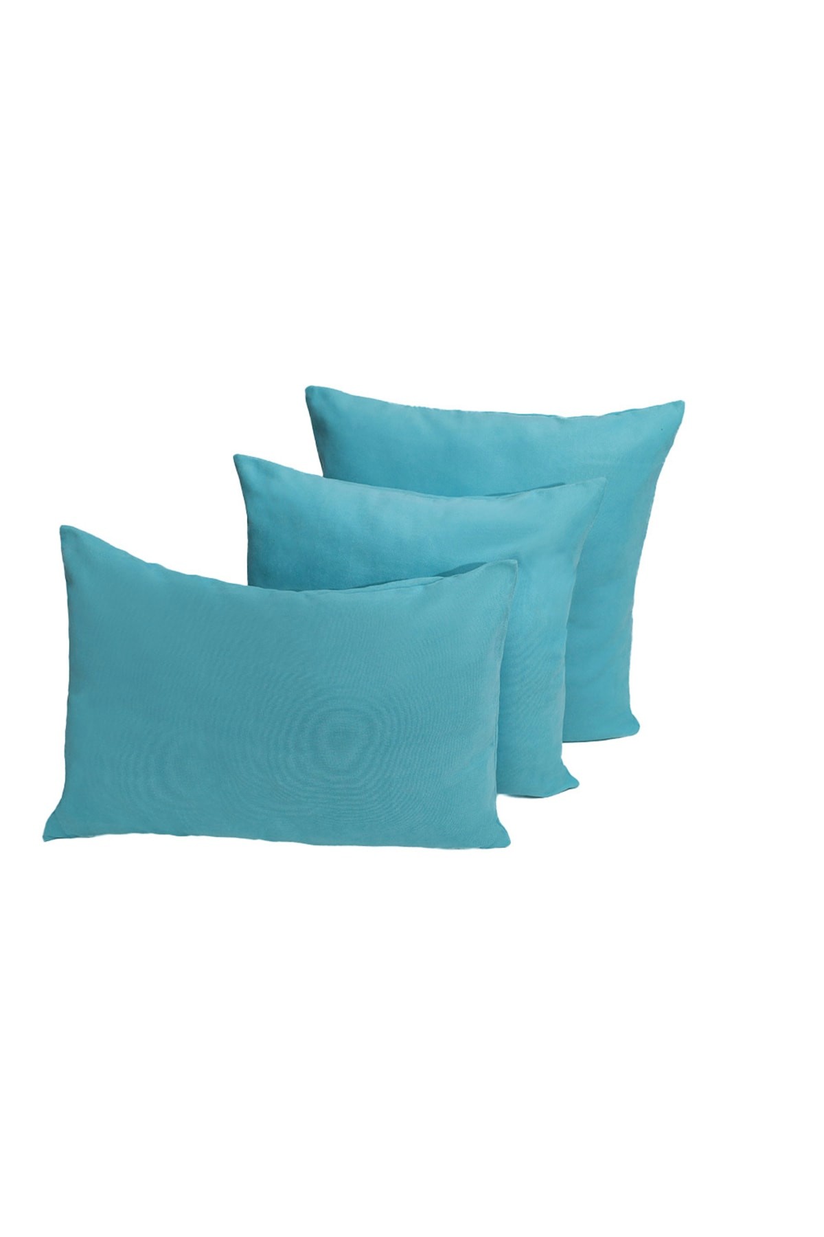 3-Piece Honeycomb Fabric Dahlia Throw Pillow Cover - Turquoise