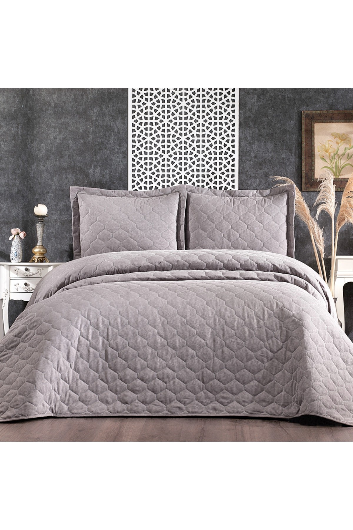 Adel Gray Double Bedspread