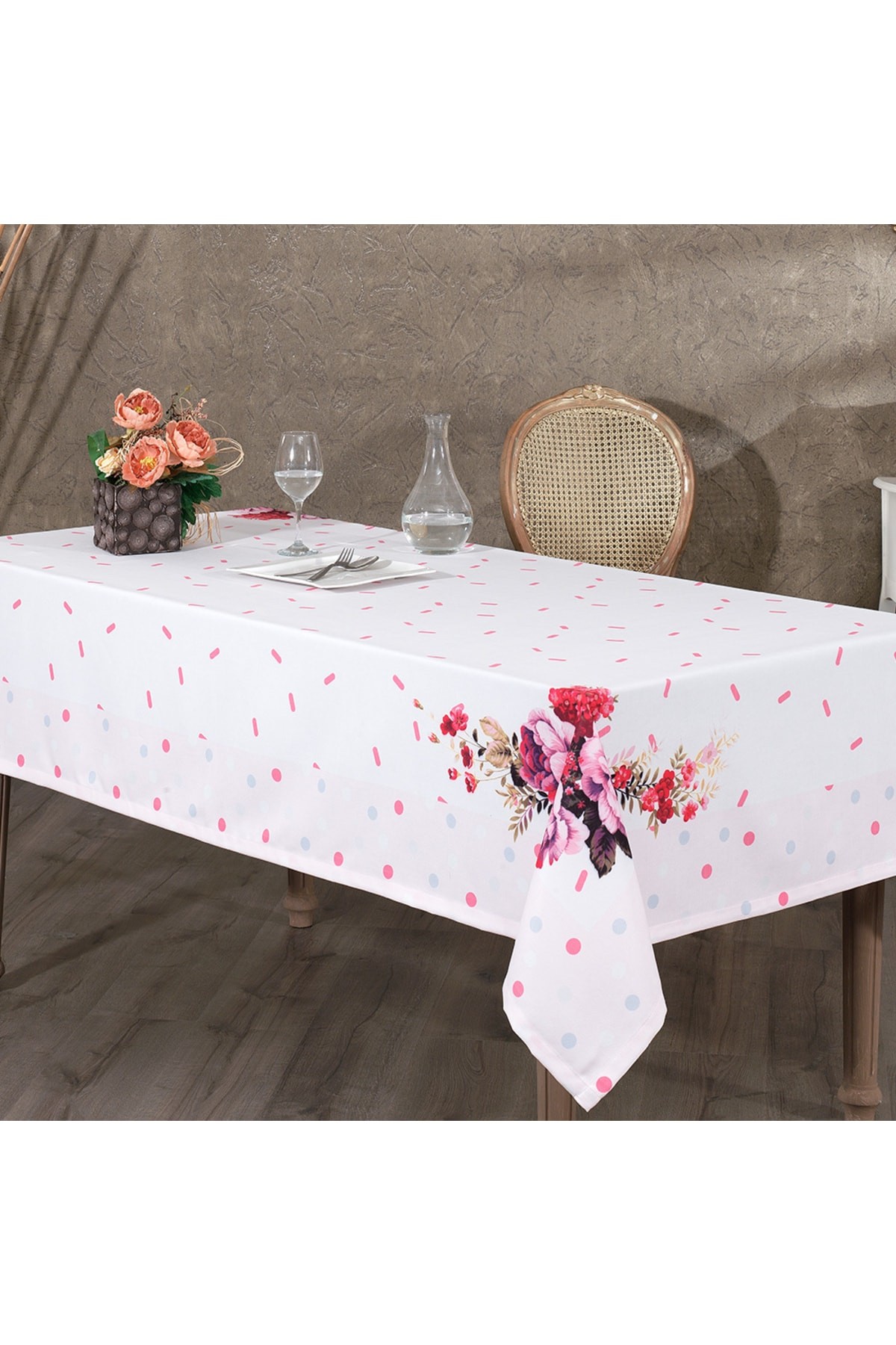 Digital Printed Coral Rose Pink Board Tablecloth