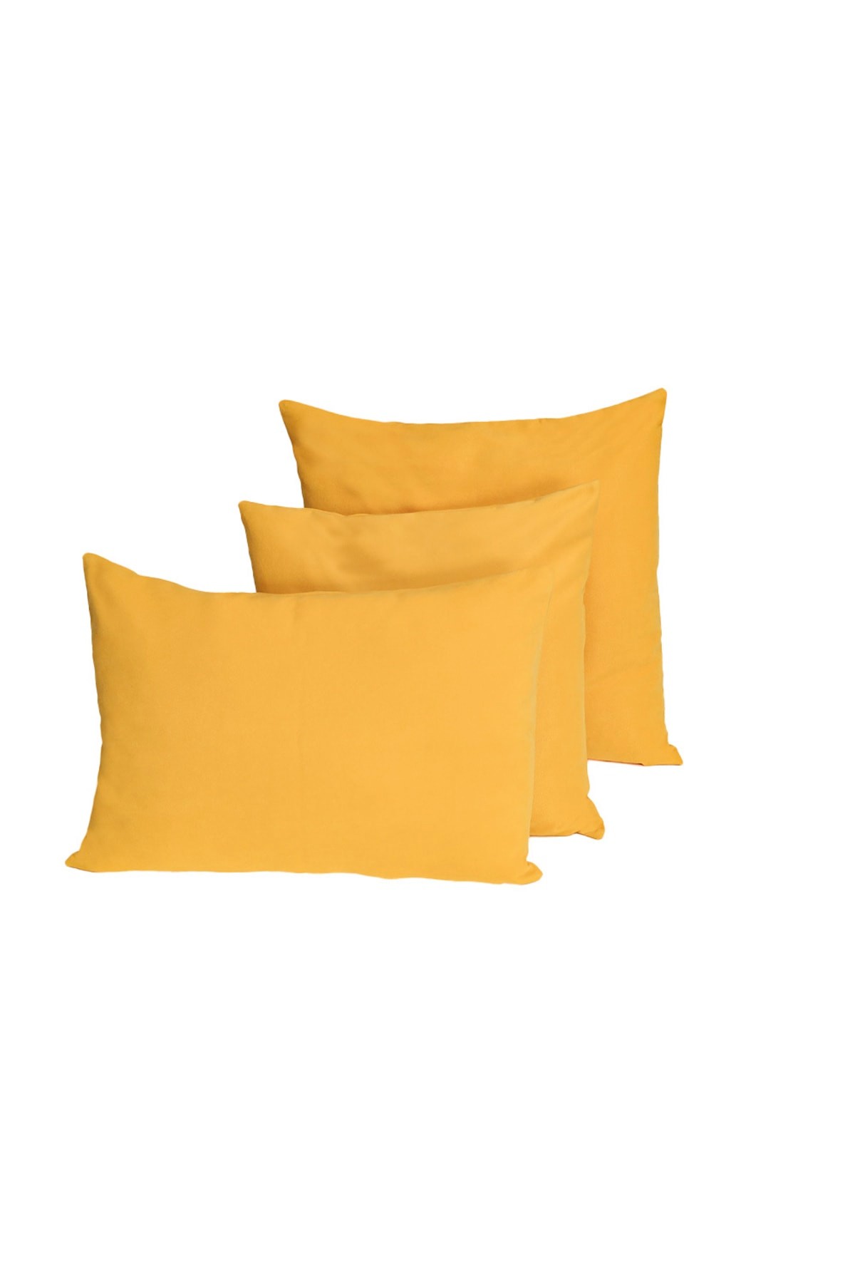 3-Piece Honeycomb Fabric Dahlia Throw Pillow Cover - Yellow