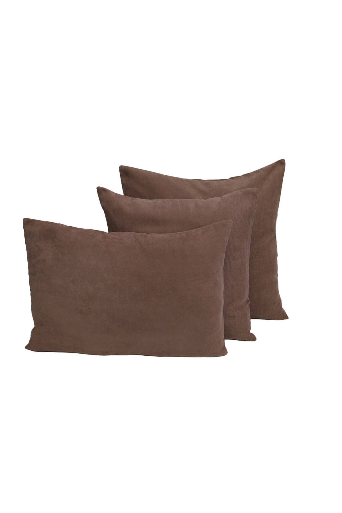 3-Piece Honeycomb Fabric Dahlia Throw Pillow Cover - Brown